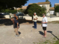 Boules match: Jan, Roger & French pair